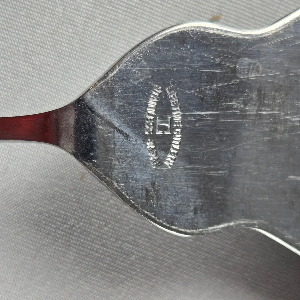 Vintage Lifetime Cutlery Floral Garden 3 Pc Serving Set Stainless Japan